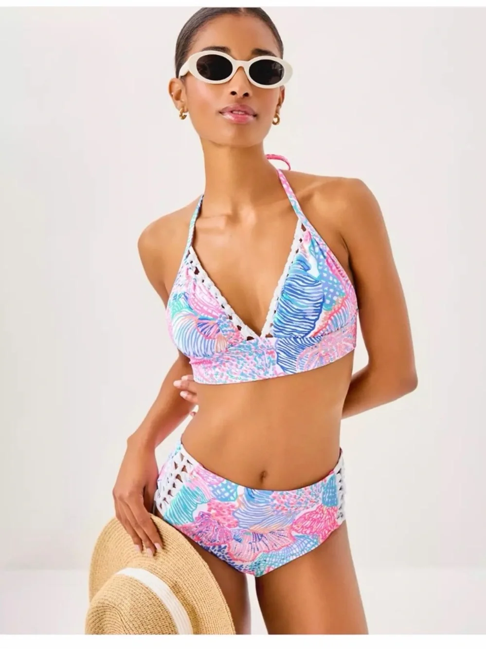 Lilly Pulitzer Two Piece Bikini in Multi Rose of the Seas size Women’s 14 - Picture 3 of 12